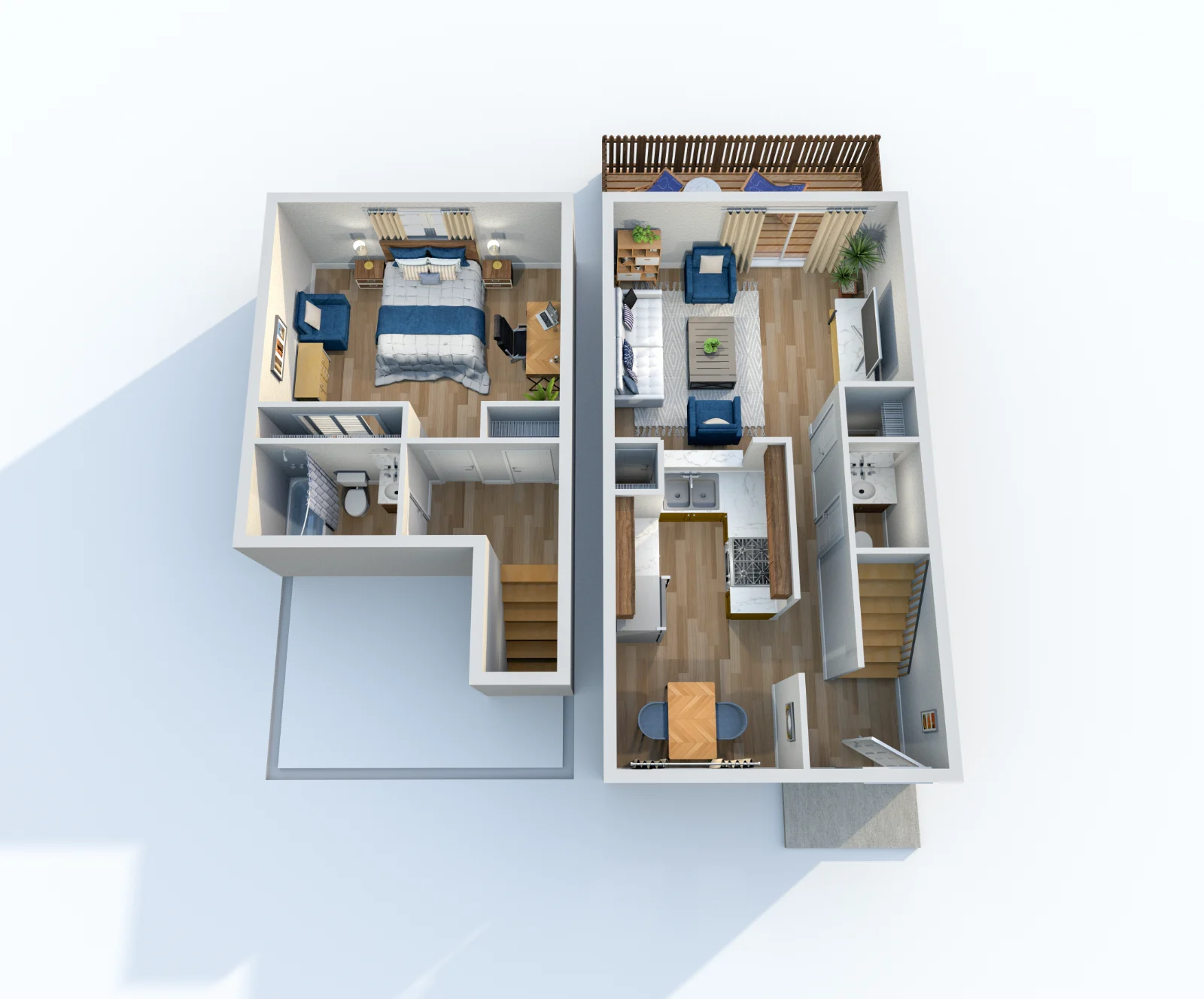 Palmetto at Lakeside — floor plan, Plan A2 · 1 bed · 1.5 baths · 900 sq ft