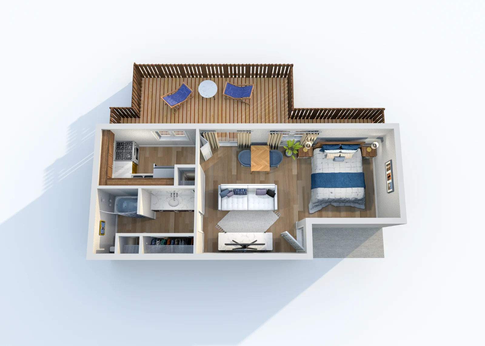 Palmetto at Lakeside — floor plan, Plan E2 · Studio · 1 bath · 420 sq ft